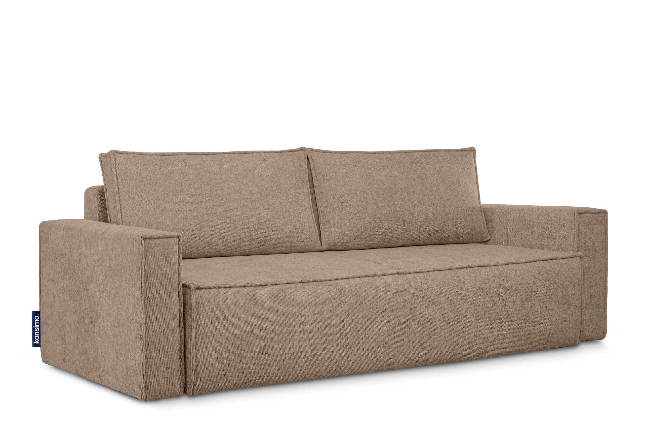 3-SITZER-SOFA NAPI II mit Schlaffunktion, hellbraun - Hellbraun, Textil (228/89/101cm) - KONSIMO®