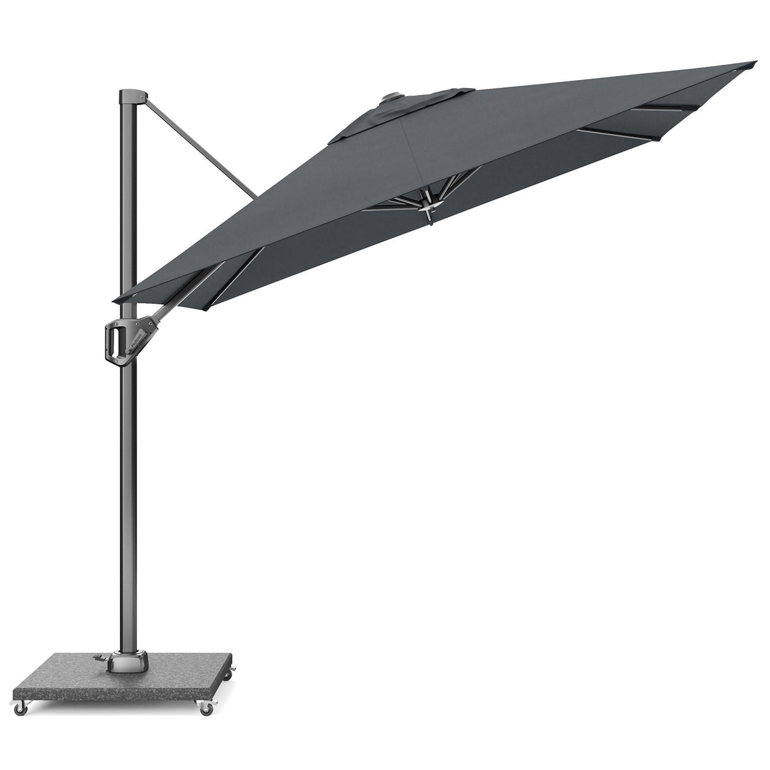 AMPELSCHIRM eckig 2.5 x 2.5 Voyager T¹ Basic 360° kippbar anthrazit/anthrazit - Anthrazit, Metall (250/250cm) - Platinum