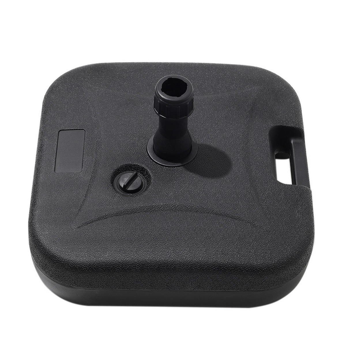 SONNENSCHIRMSTÄNDER aus PP in Schwarz quadratisch befüllbar 44,5 × 44,5 × 28 cm befüllt bis zu 20 kg - Schwarz, Kunststoff (44.5/44.5cm) - Livingandhome