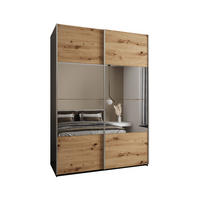 SCHWEBETÜRENSCHRANK 245,5/170/64 2-türig - Silberfarben/Schwarz, Holz/Metall (170/245/64cm) - Abiks Möbel