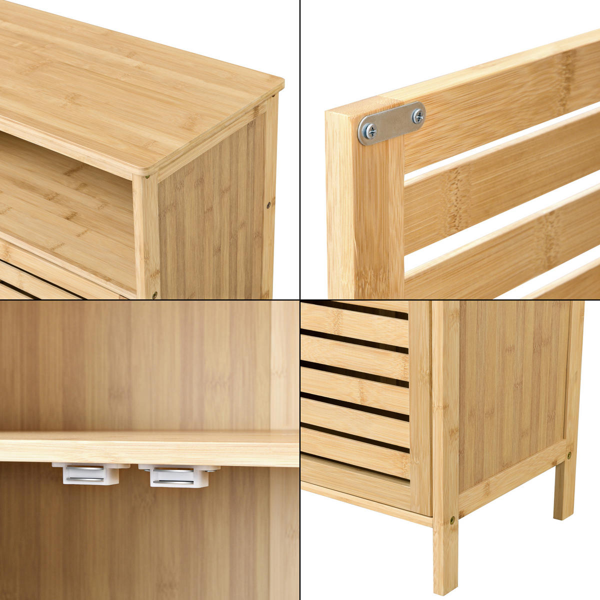 BADEZIMMERSCHRANK Eslöv - Naturfarben, Holz (65.5/81/31cm) - [en.casa]