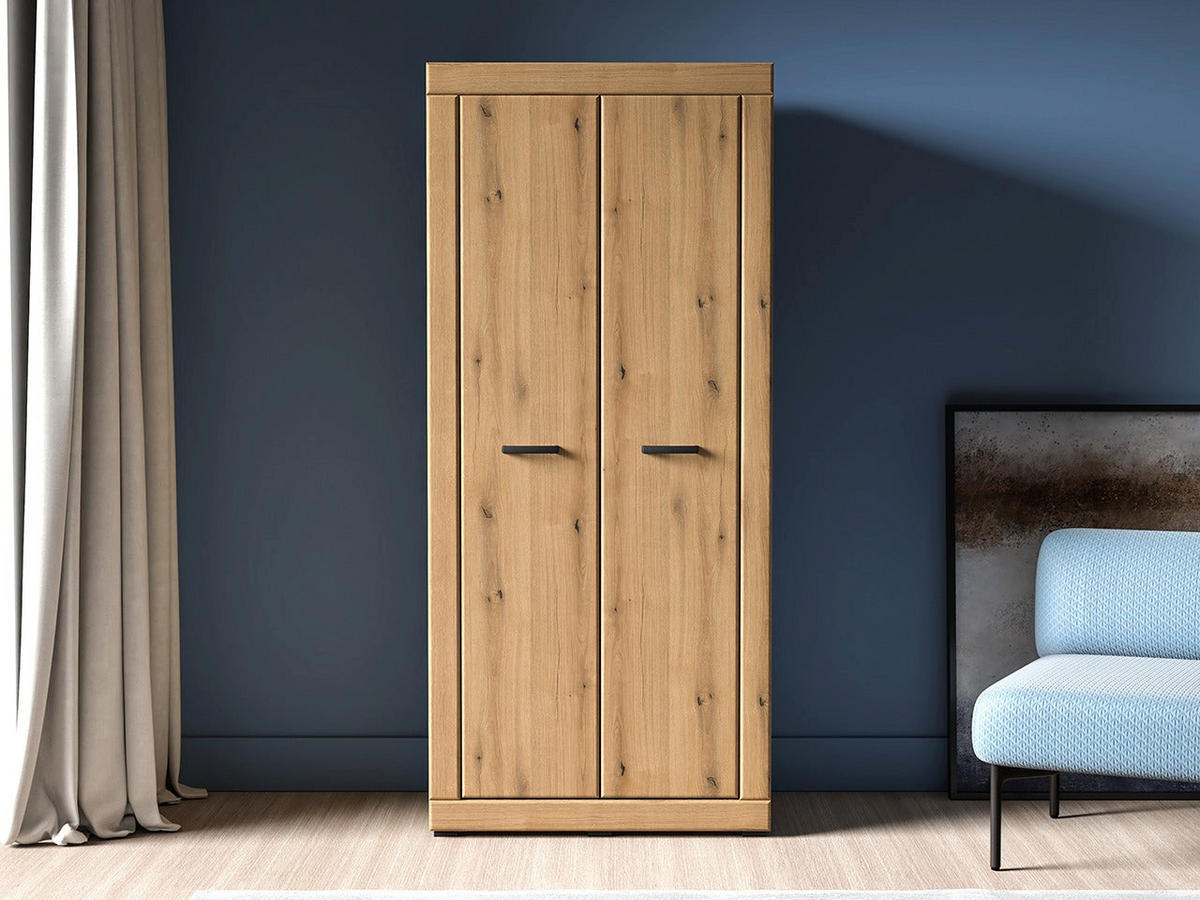 KLEIDERSCHRANK – DORA 01 – 87 cm – Dora – Eichefarben - Eichefarben, Holzwerkstoff (87/195/53cm) - hi-markt
