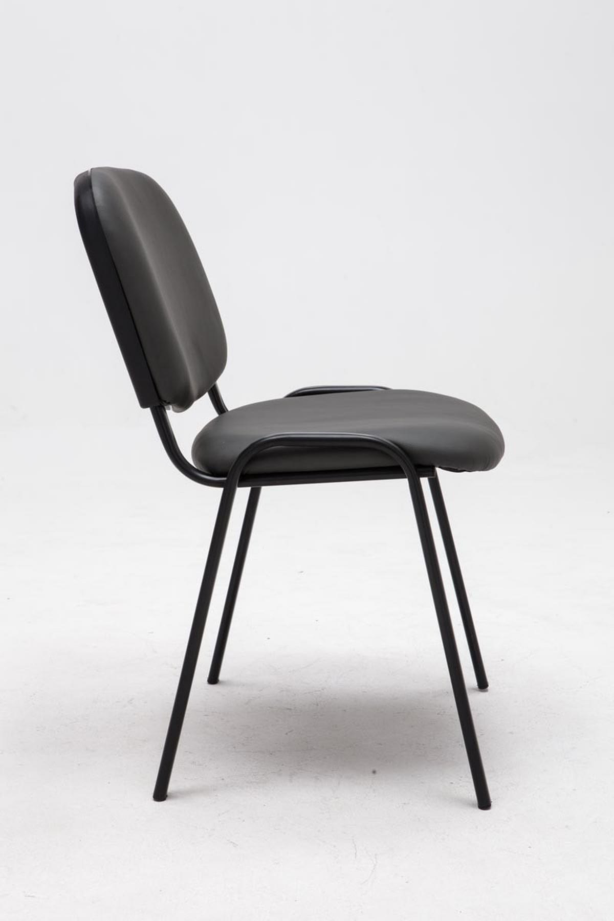 BESUCHERSTUHL Keen, Kunstleder mit Gestell Schwarz / Bezug Grau - Schwarz/Grau, Textil/Metall (54/79/48cm) - TPFLiving