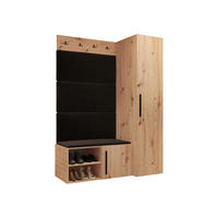 GARDEROBEN-SET Medi II - Schwarz/Braun, Holzwerkstoff/Kunststoff (40/191/50cm) - MIRJAN24