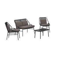 GARTENSET, Zakynthos, Schwarz, Stahl, 45 x 80 x 42 cm, 4-teilig - Schwarz, Metall - ebuy24