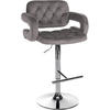 BARHOCKER Samt grau - Chromfarben/Grau, Textil (62/103/55cm) - CLP