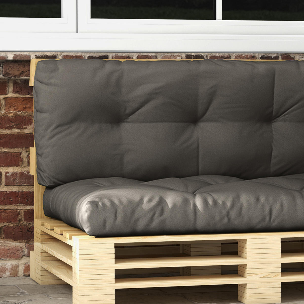 SITZKISSEN, Polyester, Dunkelgrau - Dunkelgrau, Kunststoff (80/12/120cm) - Outsunny