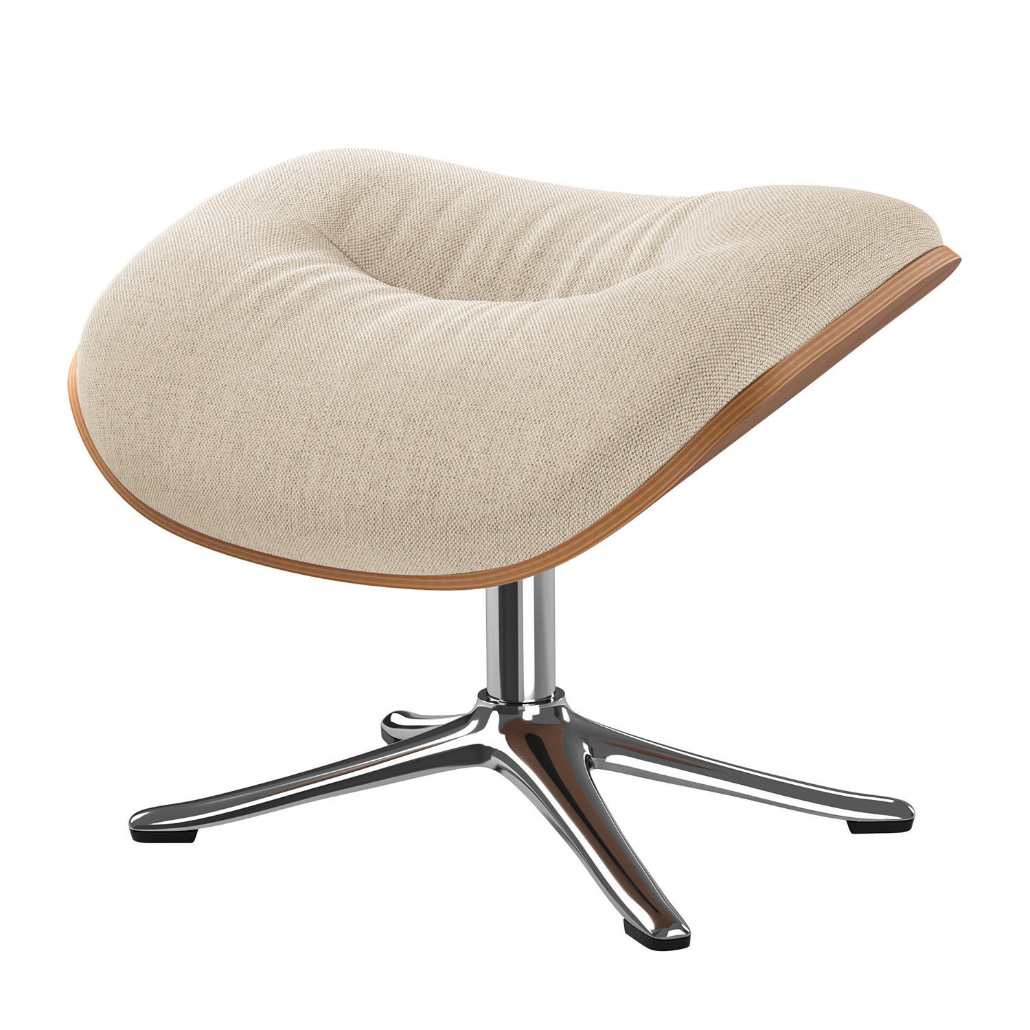 POLSTERHOCKER - Chromfarben/Beige, Textil/Metall (44/39/42cm) - home24