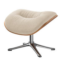 POLSTERHOCKER - Chromfarben/Beige, Textil/Metall (44/39/42cm) - home24