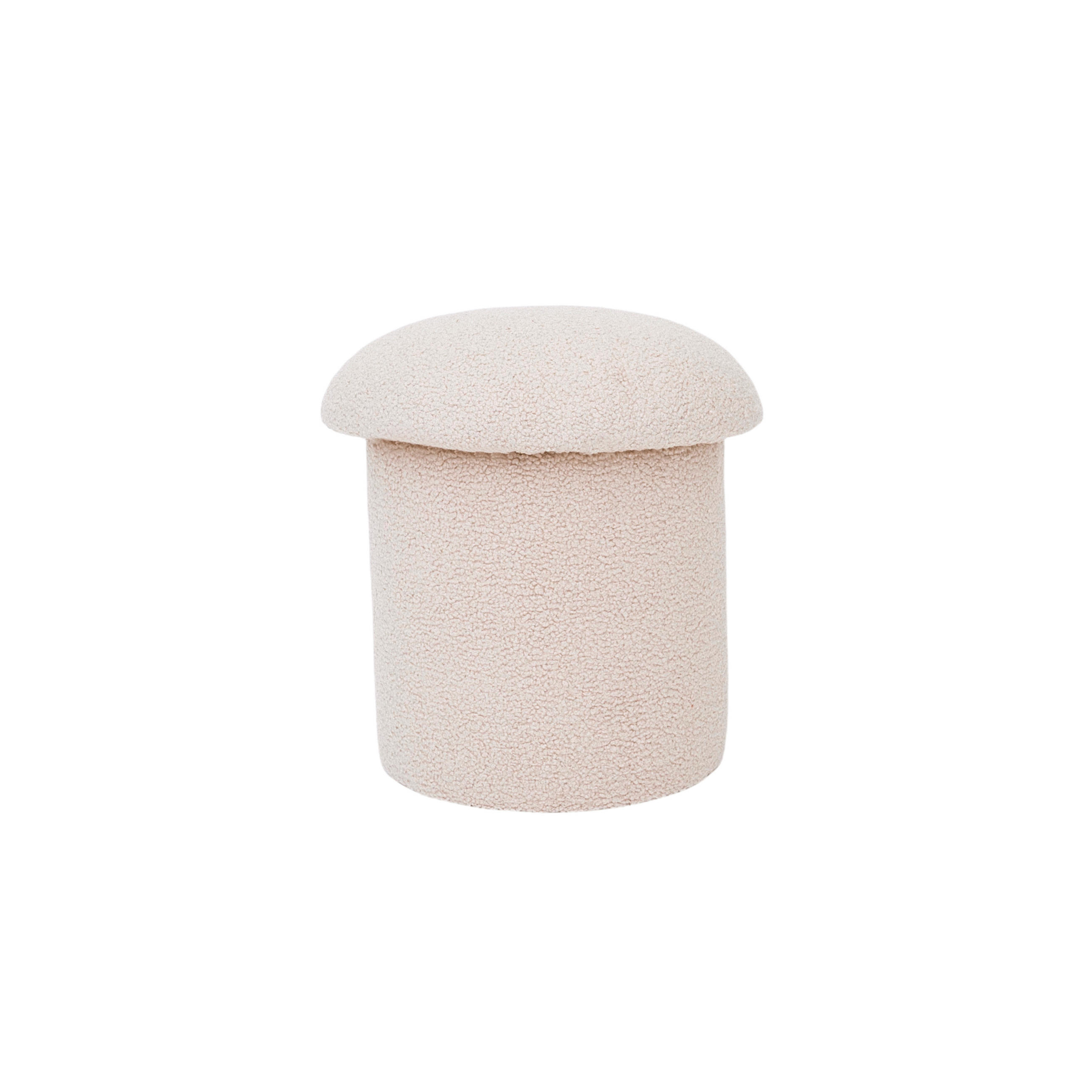 POUF Pilzförmiger mit Bezug aus beigefarbenem Bouclé-Frottee YAELLE - Beige, Textil (45/50/45cm) - RNT By Really Nice Things