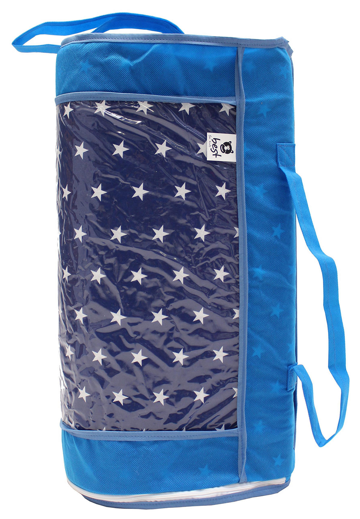 BABYMATRATZE 60/120 cm Rollmatratze mit Reisetasche, Bezug 100 % Baumwolle - Dunkelblau, Naturmaterialien - Best for Kids