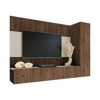 WOHNWAND Deromi VI - Braun, Holzwerkstoff (220/150/38cm) - MIRJAN24