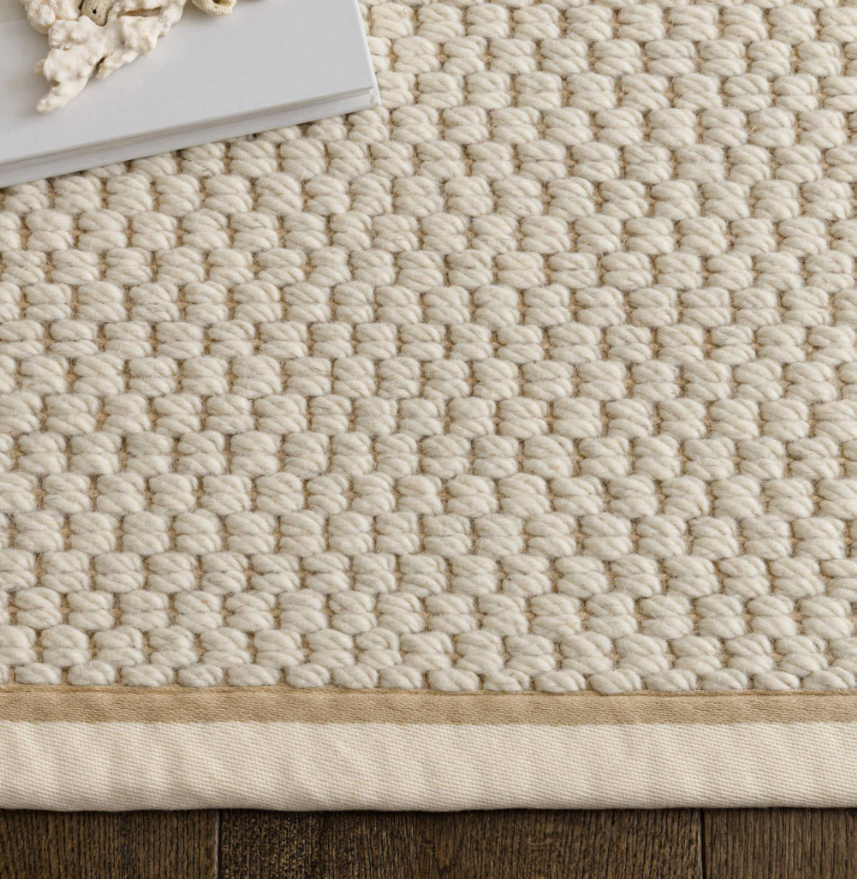 TEPPICH modern Wohn-/Schlafzimmer Wolle & Naturfaser ROKA Weiß 200x290 cm - Weiß, Naturmaterialien (200/290cm) - Novatrend