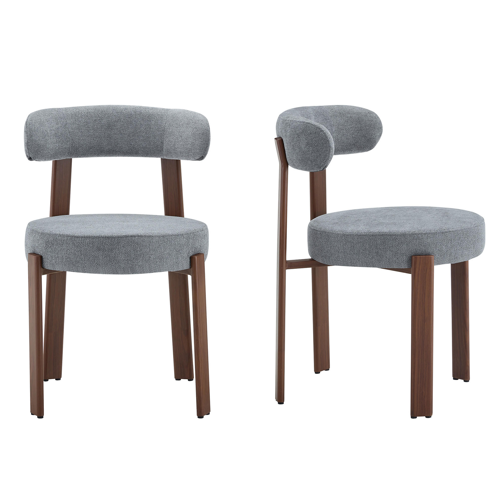Urban Meuble JÍDELNÍ ŽIDLE SADA 2 KS z látky, s ergonomickým zaobleným opěradlem