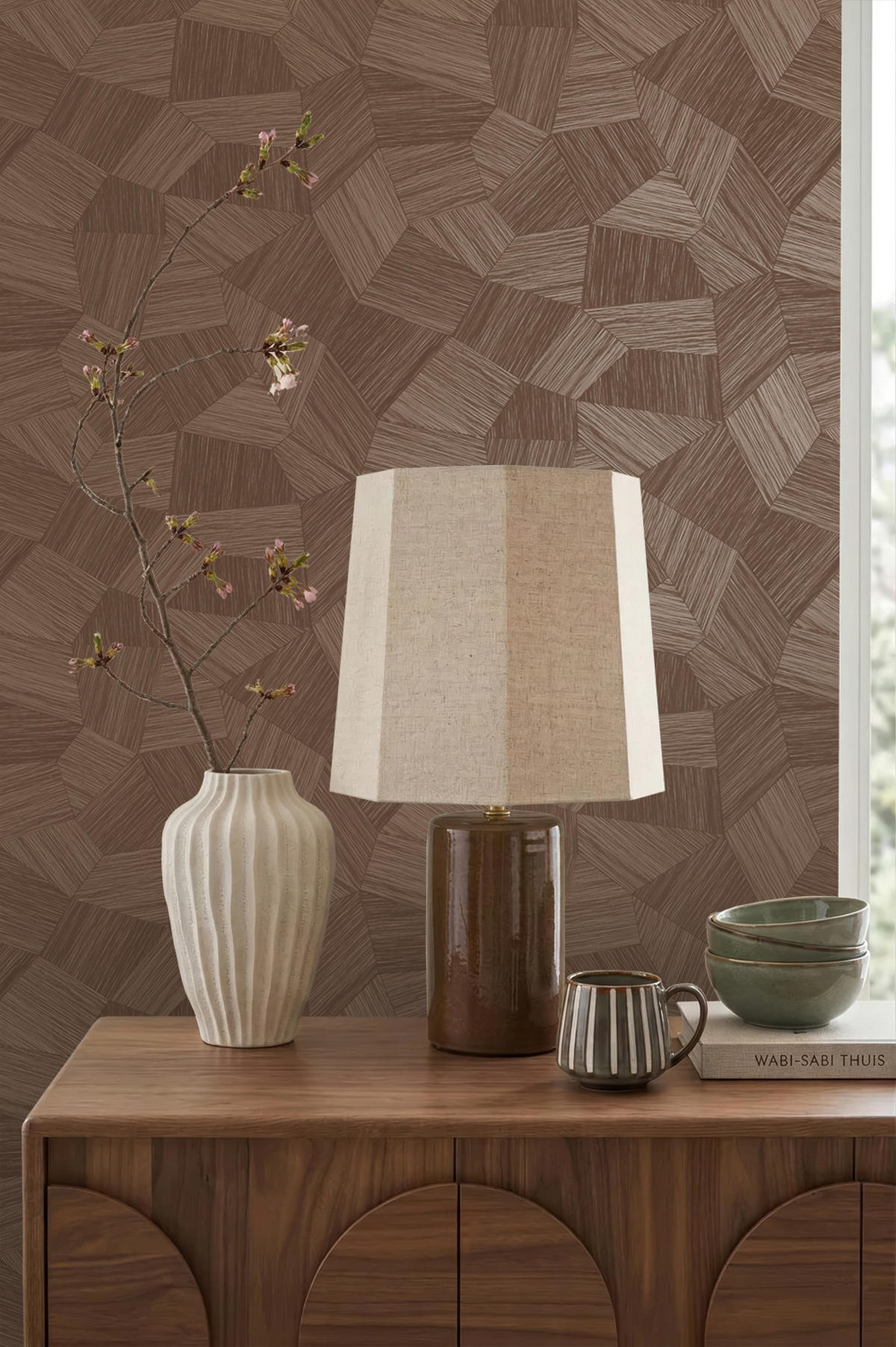 TAPETE 3D-Muster 53 cm x 10.05 m - Braun, Papier (53/1000cm) - Origin Wallcoverings