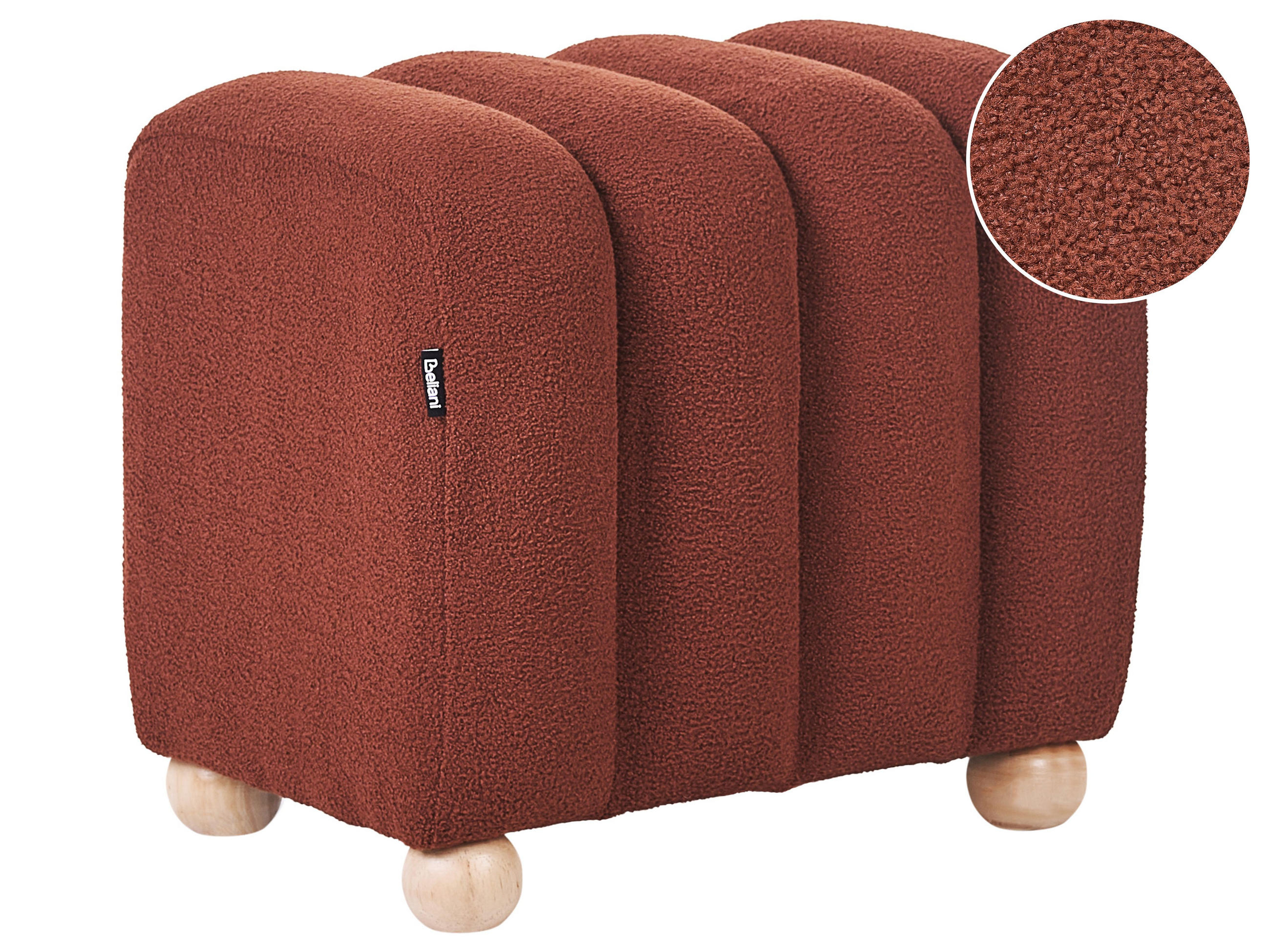 POUF Bouclé Goldbraun Idyllwild - Goldfarben, Textil (49/45/39cm) - Beliani