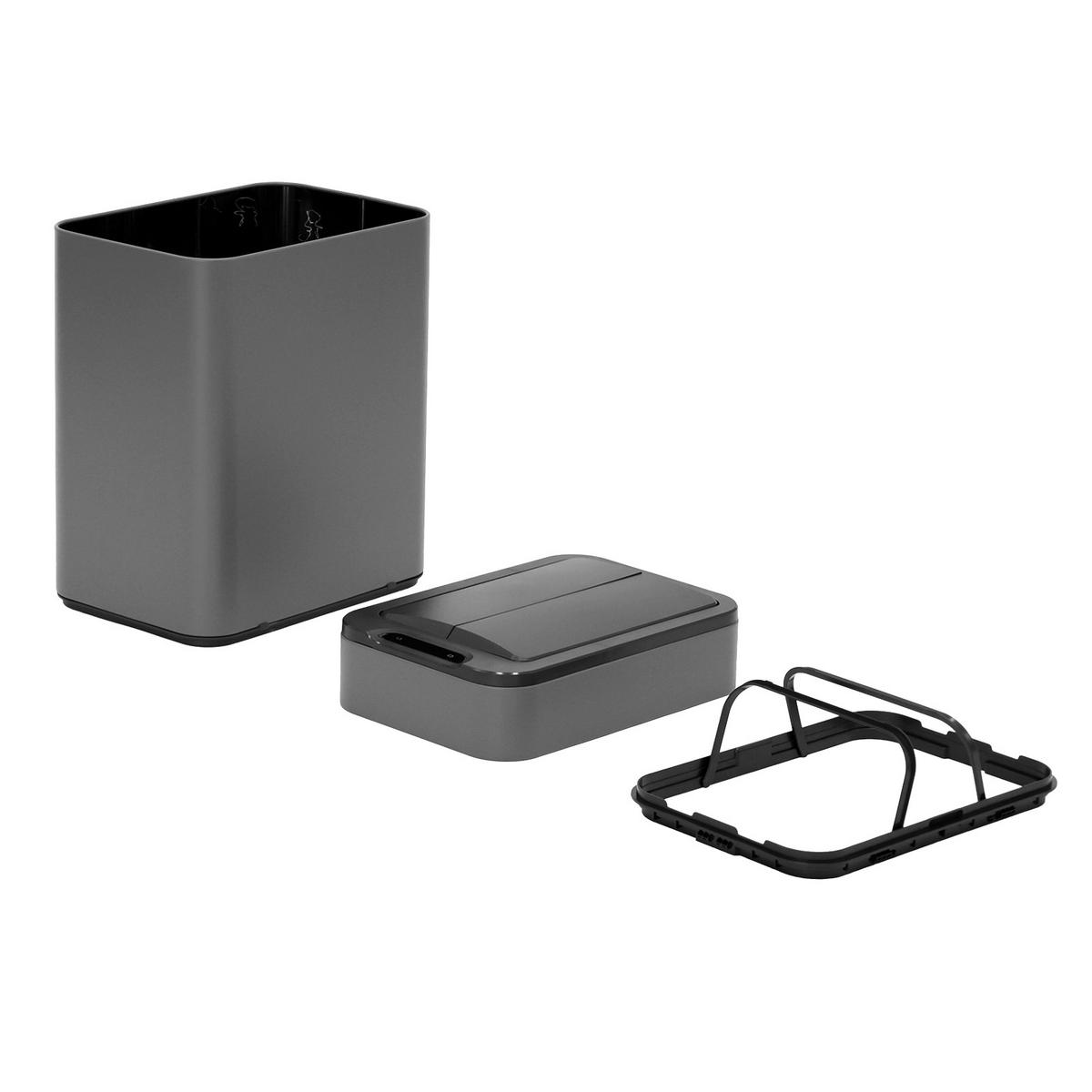 SENSORMÜLLEIMER SE50L Grau - Grau, Metall (27/54.5/40cm) - SVITA