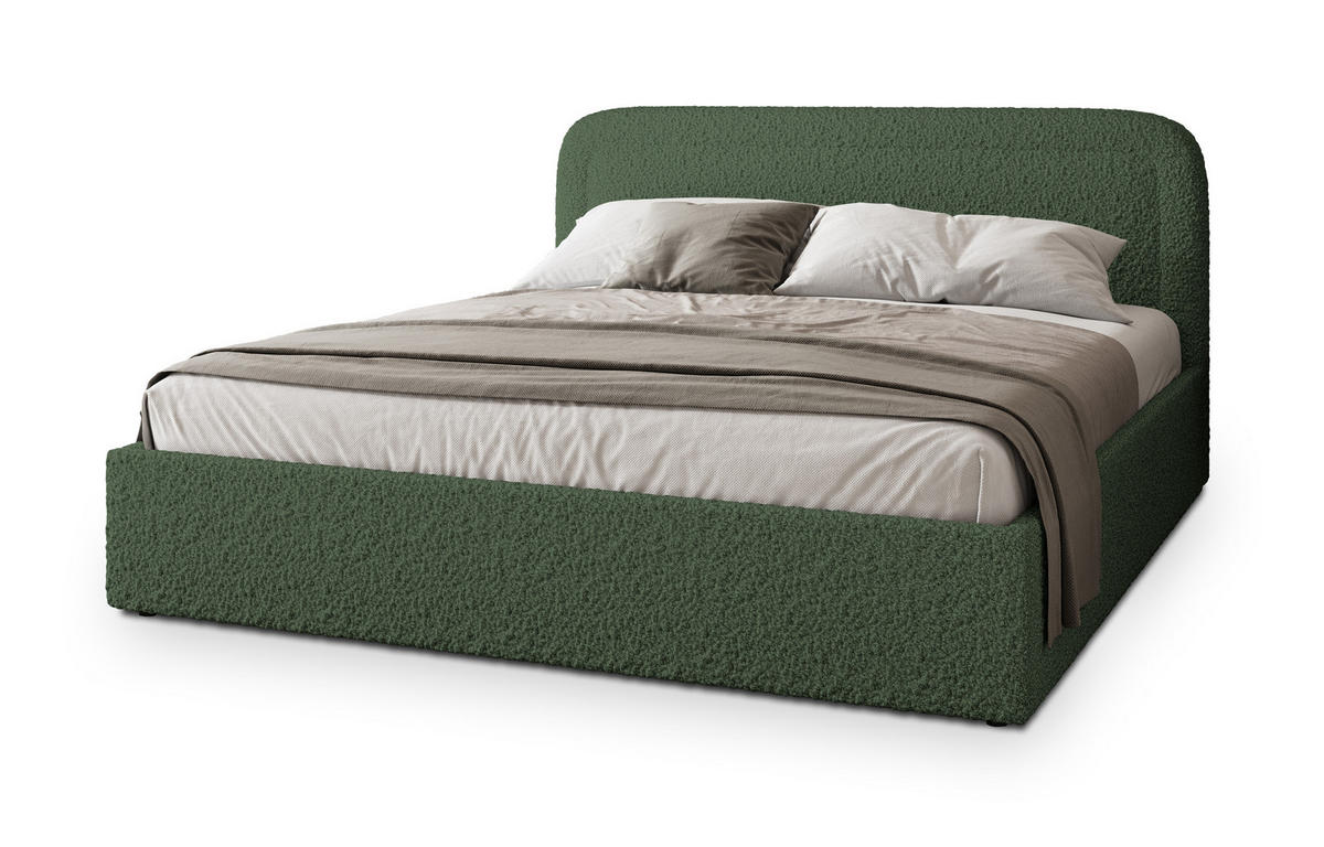 ČALOUNĚNÁ Postel BENIRA 120x200 cm Zelená - zelená barva, kompozitní dřevo/textil (120/200cm) - MASSENO