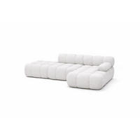 ECKSOFA L-Form Modular Mit Hocker, Bouclé-Stoff Abriamo, Ecru, Rechts, Selia - Ecru, Holz (285/160cm) - Kaiser Möbel