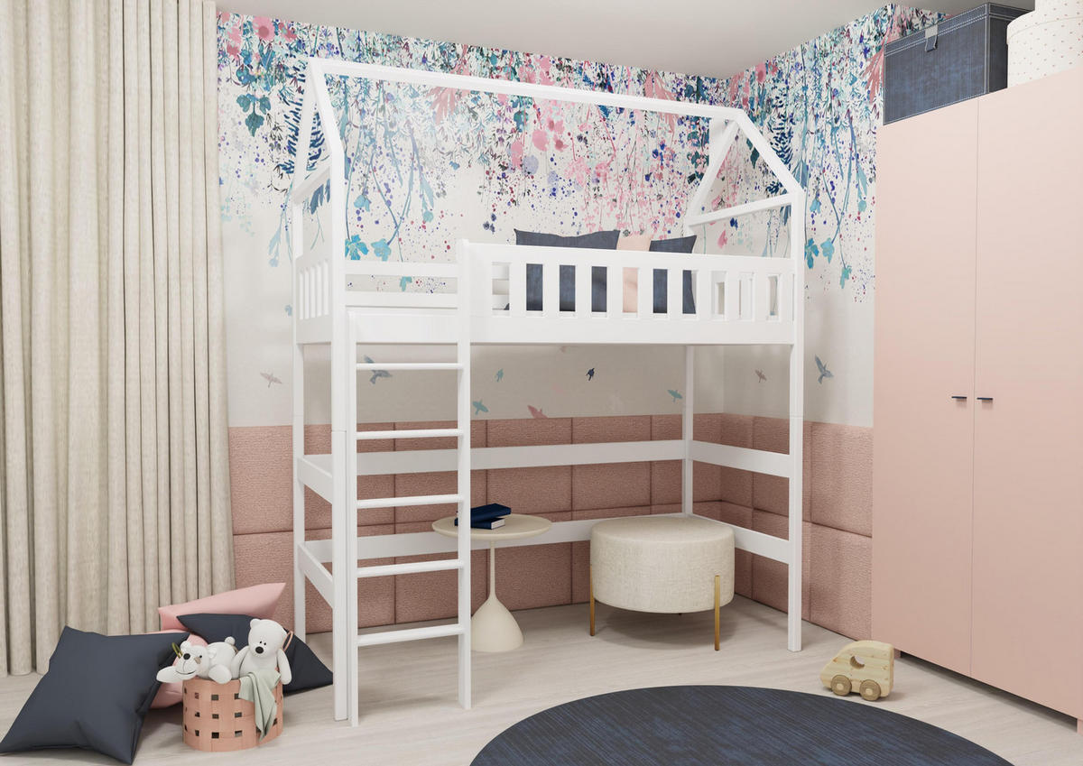 HAUSBETT WEIß - Weiß, Holz (90/200cm) - FURNLUX