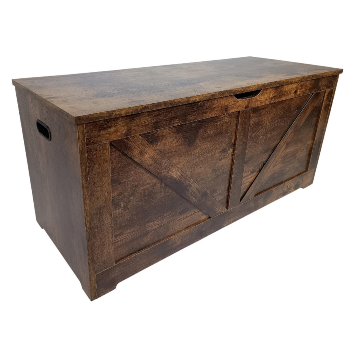 TRUHENBANK Holzoptik Dunkelbraun Sitzbank 100×40×46 cm - Dunkelbraun, Holzwerkstoff (100/46/40cm) - Begryf