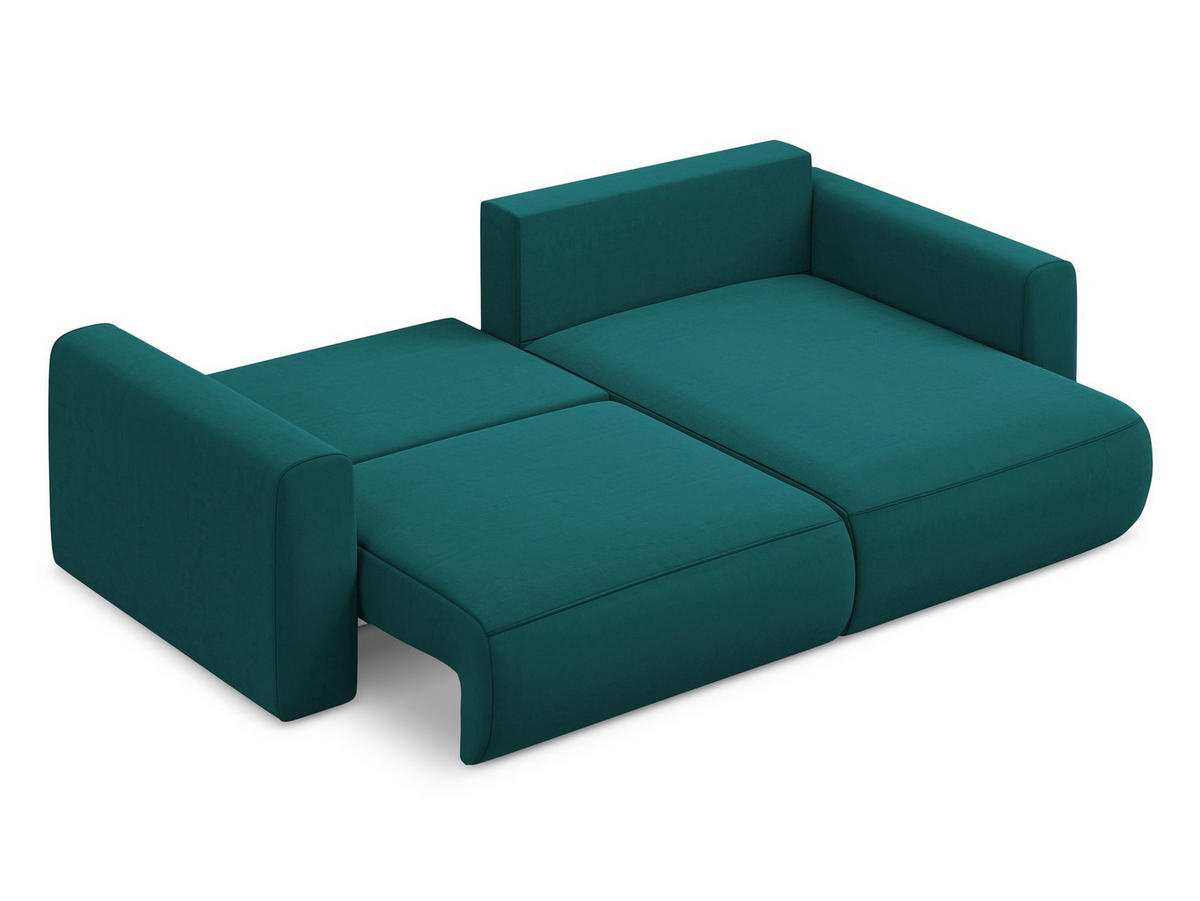 ECKSOFA mit Schlaffunktion Strukturstoff Stoff Grün - Schwarz/Olivgrün, Kunststoff/Textil (148/257cm) - Makamii