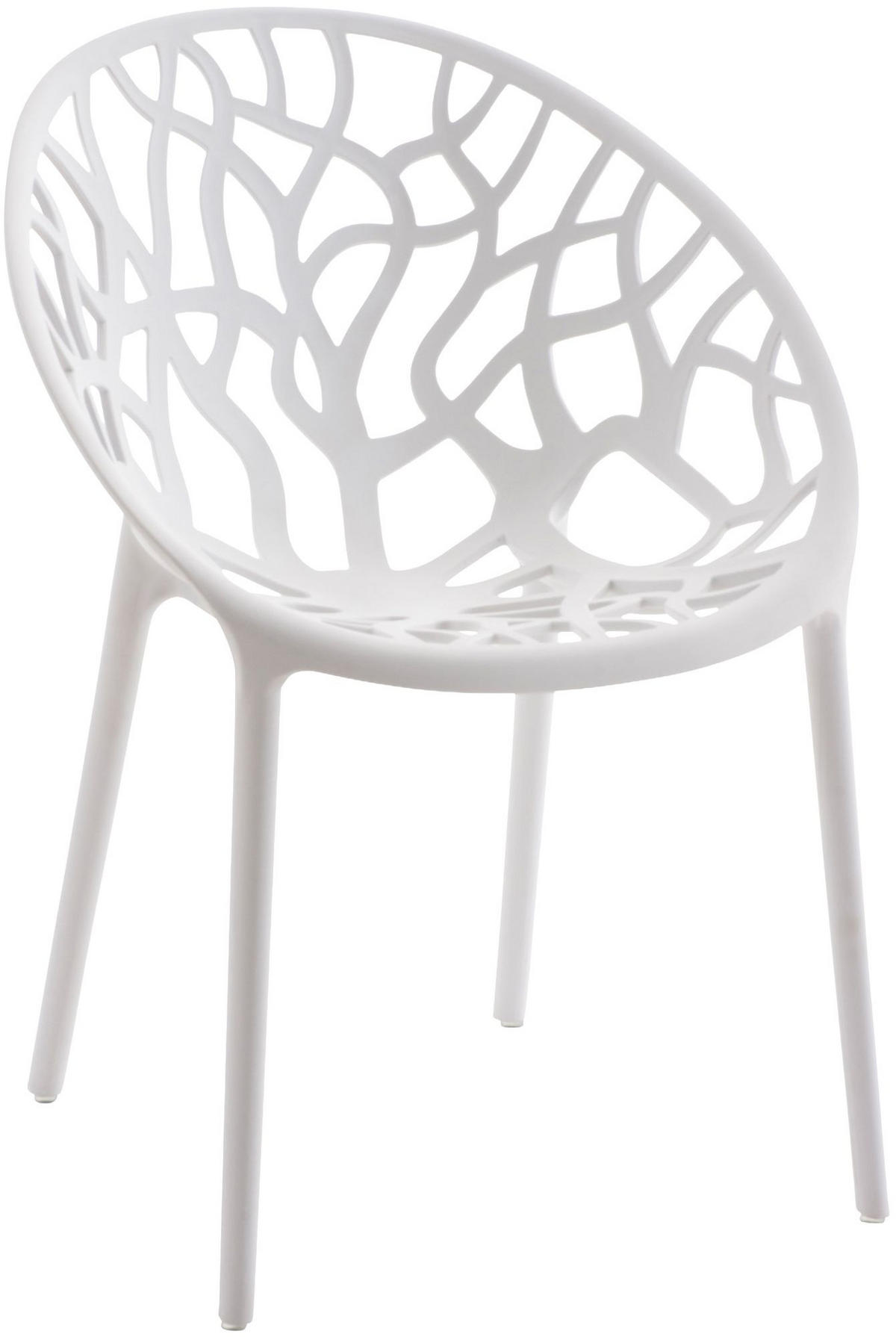 GARTENMÖBEL-SET Sofia 4 Stühle 180x180x80cm Kunststoff Weiß Balkonset - Weiß, Kunststoff - DELUKE