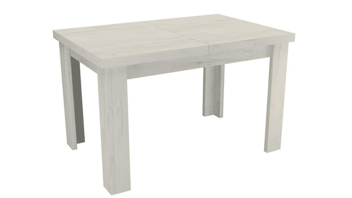 ESSTISCH ausziehbar 120-160 cm Kraft Weiß - Weiß, Holzwerkstoff (120/80/48cm)