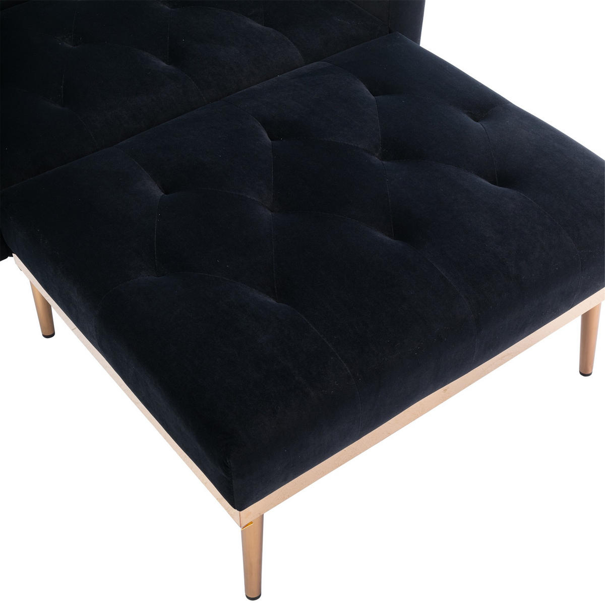 SCHLAFSOFA Zweisitzer,Relaxsessel mit Schlaffunktion,ausziehbar,Samt,Schwarz - Schwarz, Textil (90/77/165cm) - LVHOM