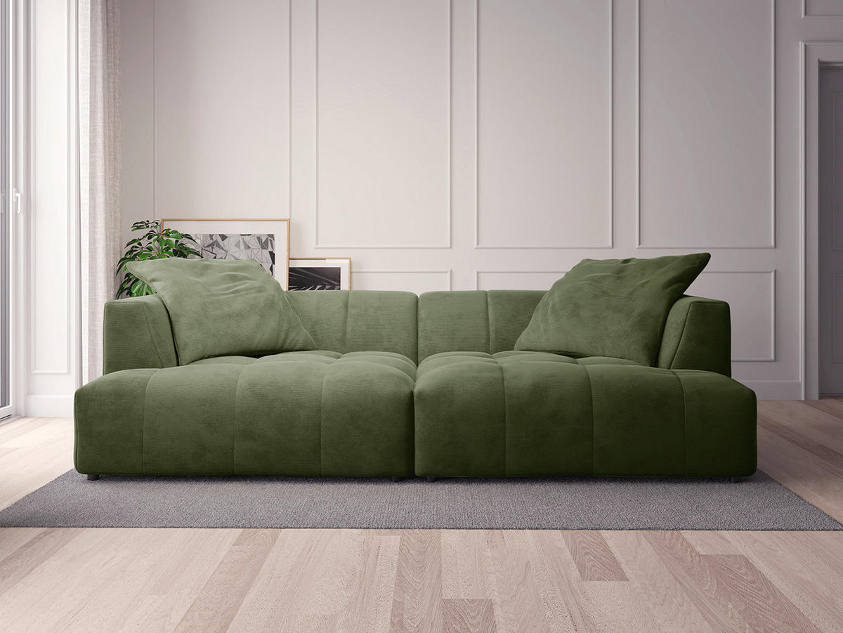 BIGSOFA - Schwarz/Grün, Holz/Kunststoff (272/70/126cm) - home24