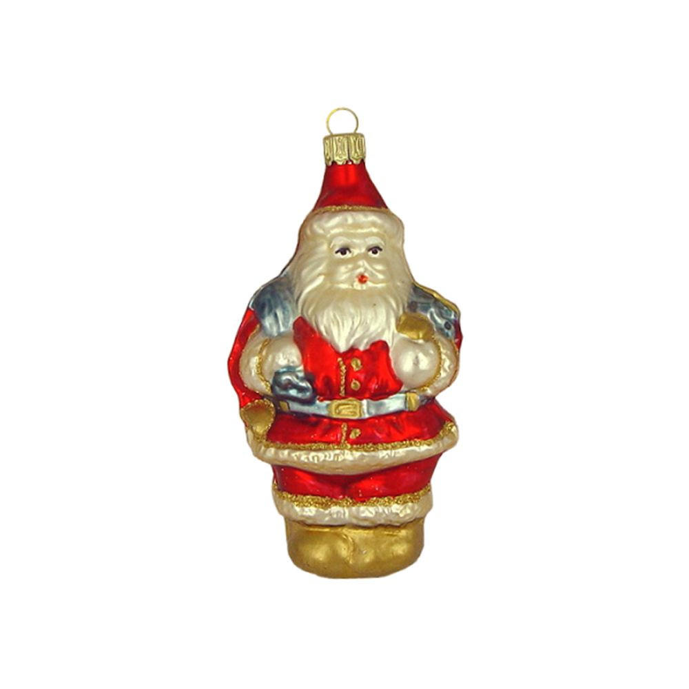 CHRISTBAUMSCHMUCK Weihnachtsmann mit Rucksack bunt matt 11 cm - Multicolor, Metall (0.1/11/0.1cm)