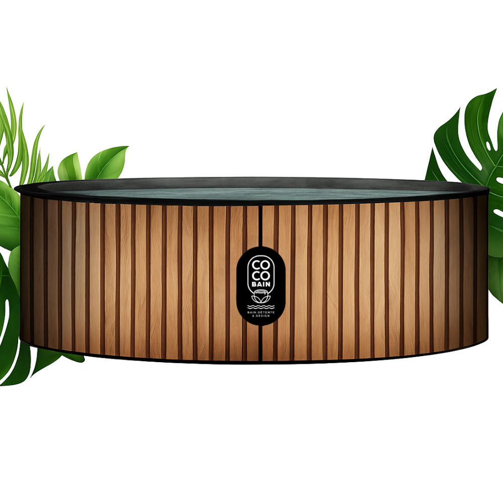 POOL Aufblasbar Copacabanna – Aufstellpool mit 250 cm Durchmesser – Echtholz-Optik - Braun, Kunststoff (250/70/70cm) - COCO BAIN