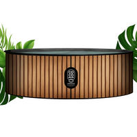 POOL Aufblasbar Copacabanna – Aufstellpool mit 250 cm Durchmesser – Echtholz-Optik - Braun, Kunststoff (250/70/70cm) - COCO BAIN