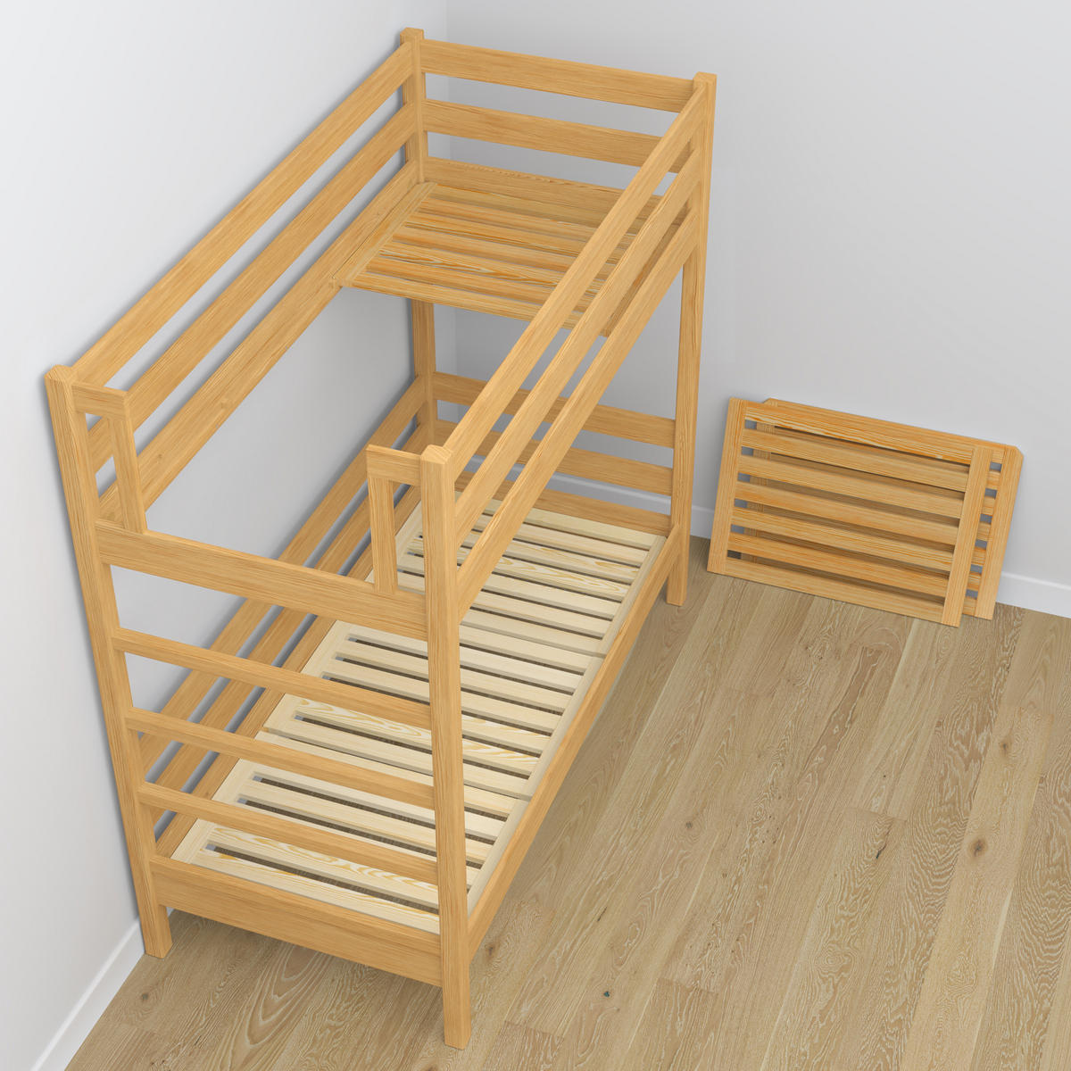 ETAGENBETT N03 Naturkiefer 80/190 - Hellbraun, Naturmaterialien/Holz (80/190cm) - N-Wood