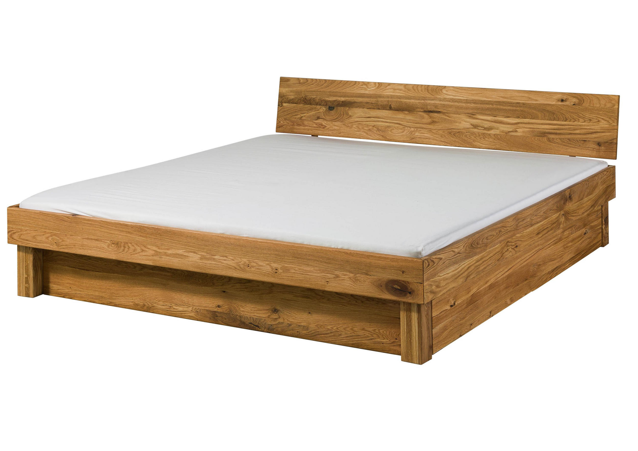 BETT mit Schublade Massivholz Wildeiche 180 x 200 x 70 natur TomMe #142 - Naturfarben, Holz (180/200cm) - Massivmoebel24