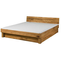 BETT mit Schublade Massivholz Wildeiche 180 x 200 x 70 natur TomMe #142 - Naturfarben, Holz (180/200cm) - Massivmoebel24