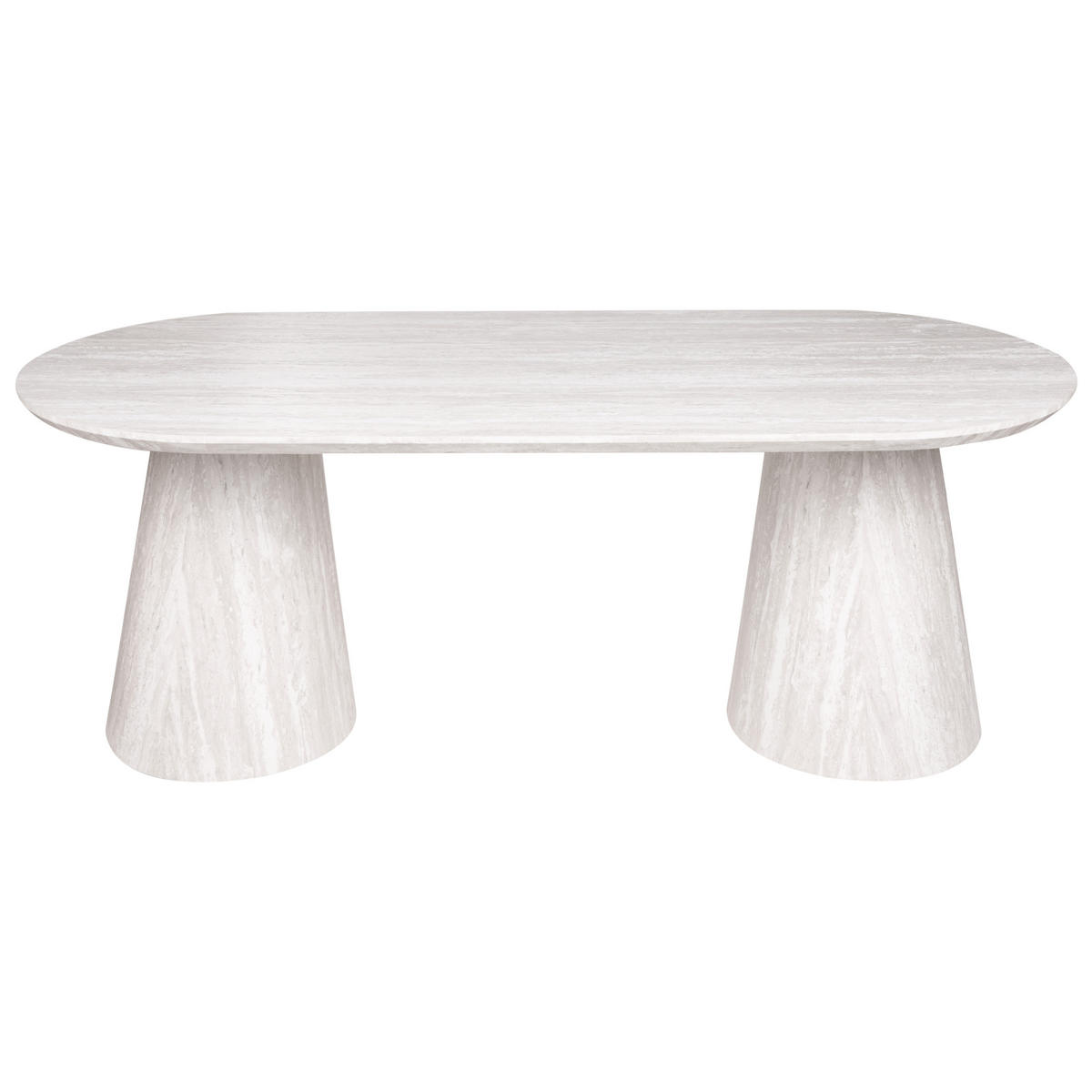 JÍDELNÍ STŮL Imitace travertinu 220/95 cm Luman - béžová, kompozitní dřevo (220/95/76cm) - Beliani