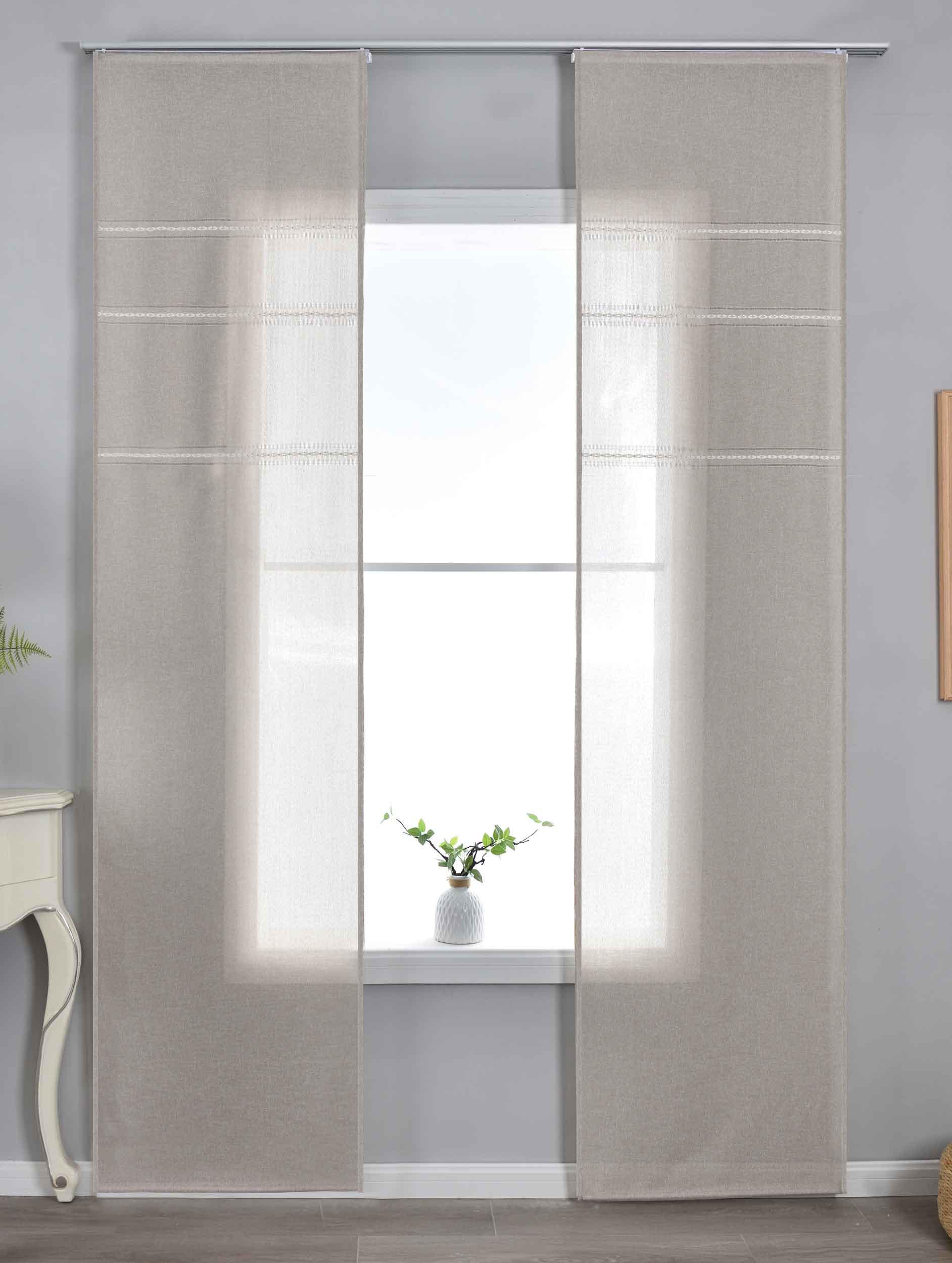 SCHIEBEVORHANG 2ER SET »Leipzig« HxB 245x60 cm Taupe - Taupe, Textil (60/245cm) - Gardinenbox