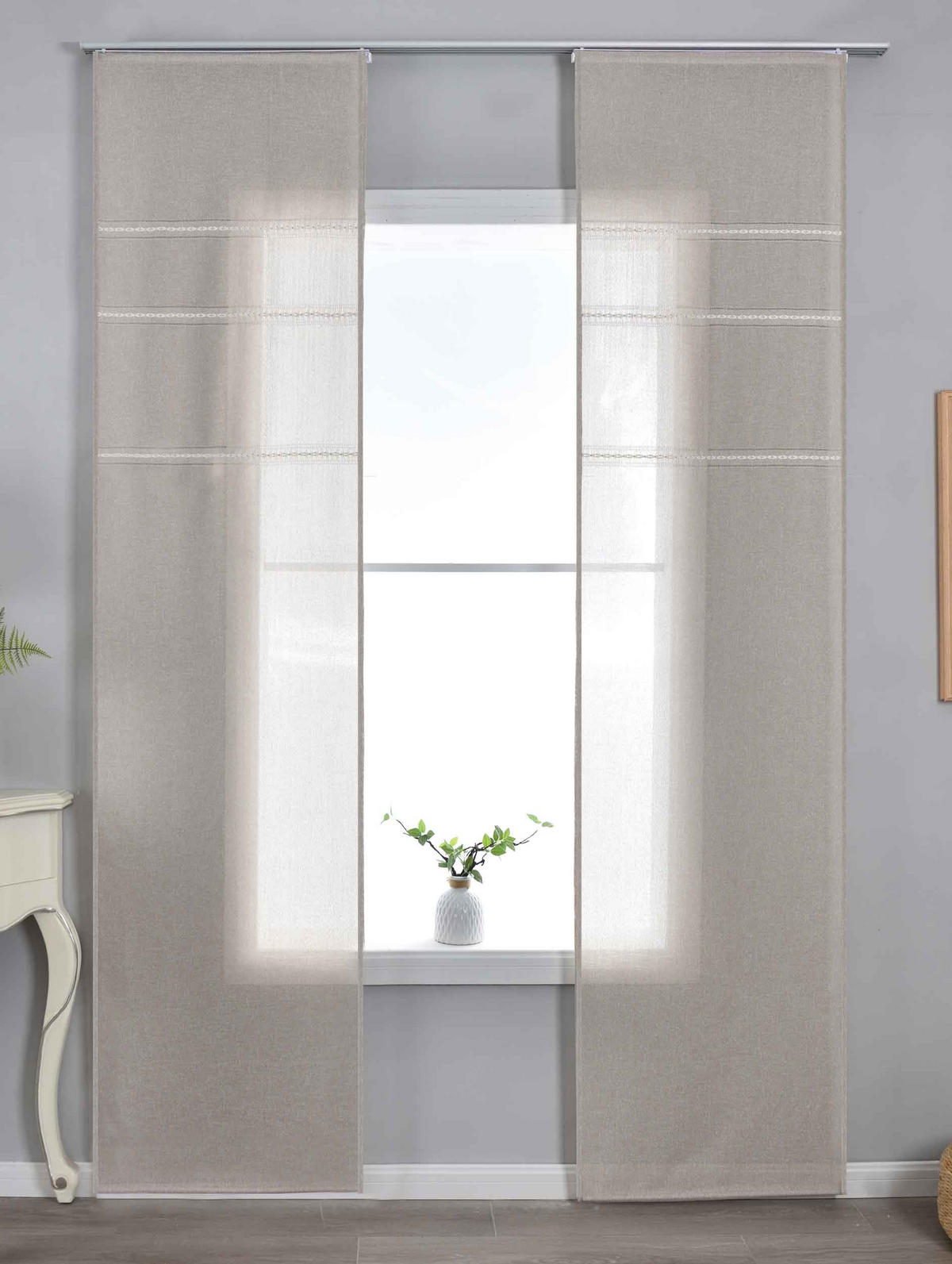 VORHANG 2ER SET »Leipzig« HxB 245x60 cm Taupe - Taupe, Textil (60/245cm) - Gardinenbox