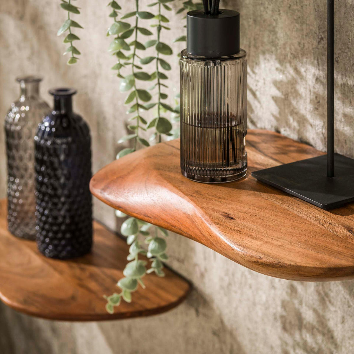 WANDREGAL Kim Braun 20/50/ 4 cm 3er-Set - Braun, Holz (50/4/20cm) - Hoyz Collection