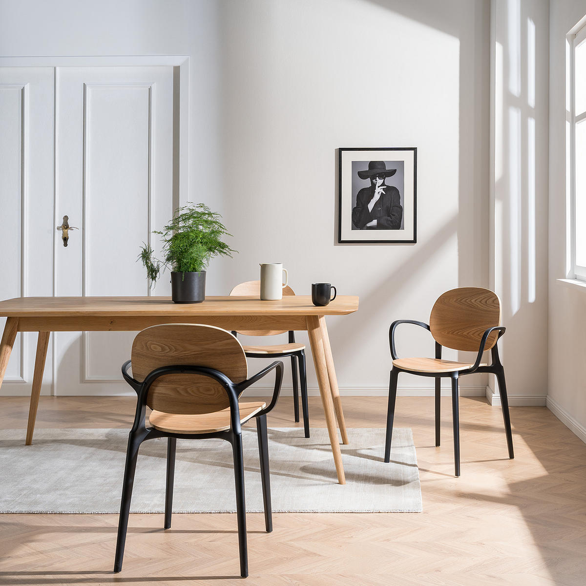 ARMLEHNENSTUHL - Polywood / Kunststoff, 2er-Set - Eichefarben, Holzwerkstoff (56/81/52cm) - home24