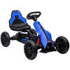 KINDER GO KART TRETAUTO, Blau/Rot, Metall+ Kunststoff - Blau, Metall (100/58/58.5cm) - HOMCOM