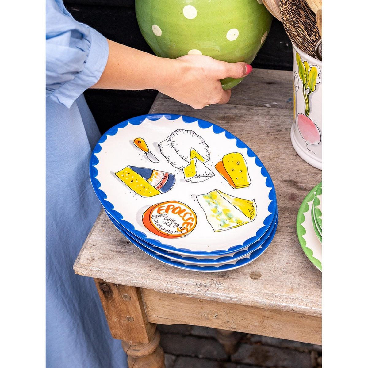 TELLER Käse und Delikatessen in Bunt - 29cm - Multicolor, Keramik (29/22/2cm) - Blond Amsterdam