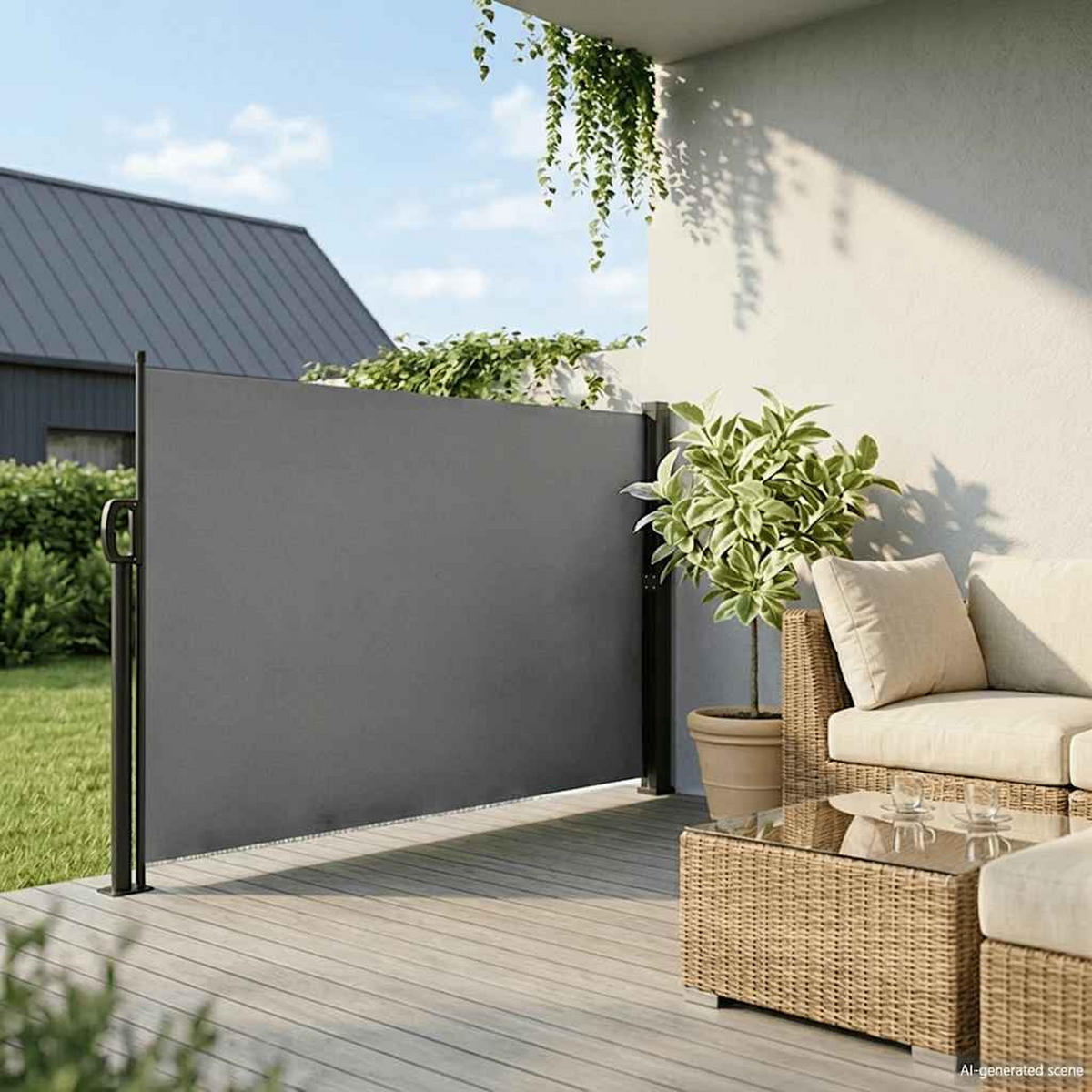 SEITENMARKISE Ausziehbare Anthrazit 160/300 Cm - Anthrazit, Textil (160/300cm) - vidaXL