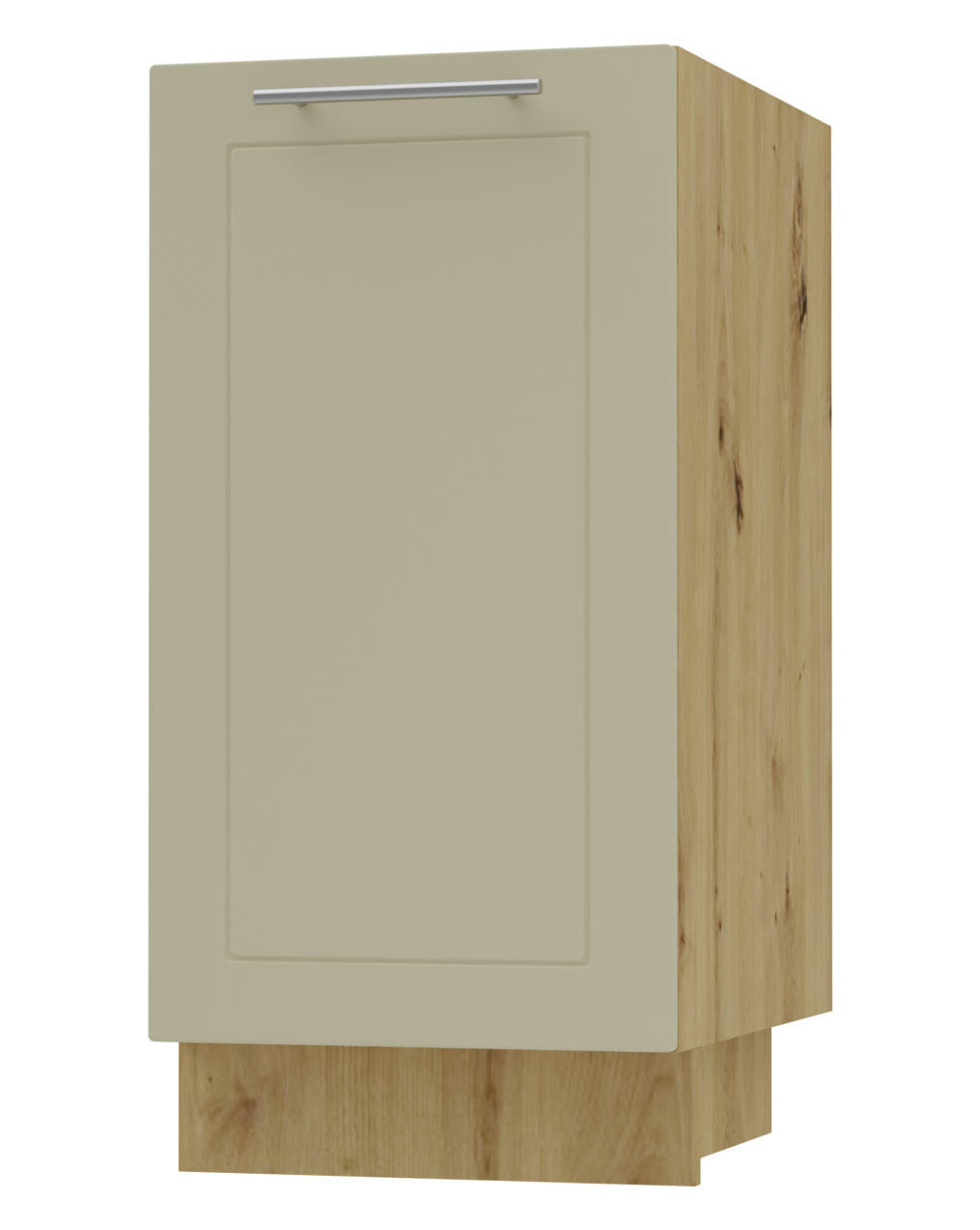 KÜCHENUNTERSCHRANK Kvantum D1D/40 Vanille Matt / Eiche Artisan Matt 40 / 50 / 82cm - Creme/Eiche Artisan, Holz/Holzwerkstoff (40/82/50cm) - Feldmann-Wohnen
