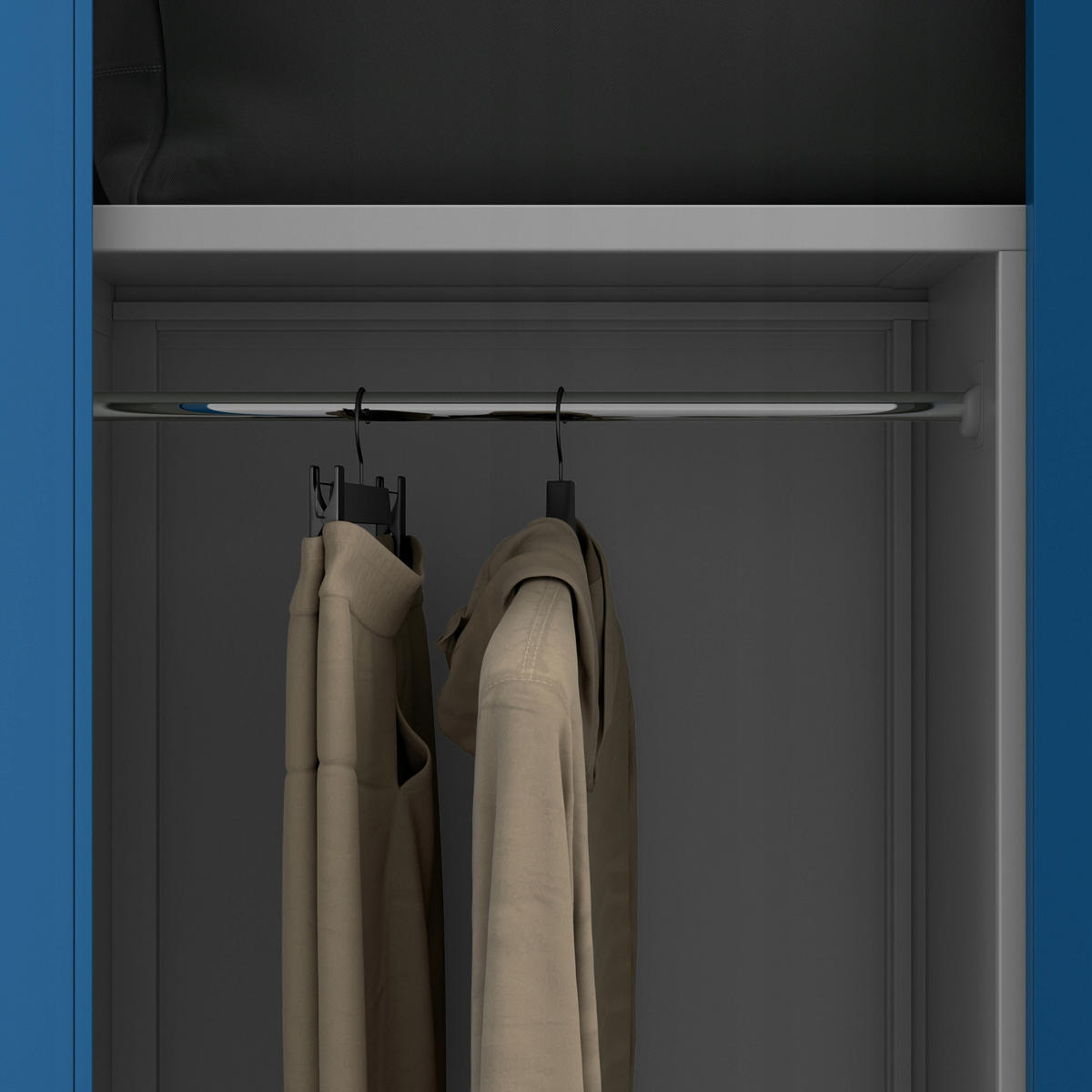 MEHRZWECKSCHRANK DAWID - Blau/Grau, Metall (90/185/45cm) - Jan Nowak