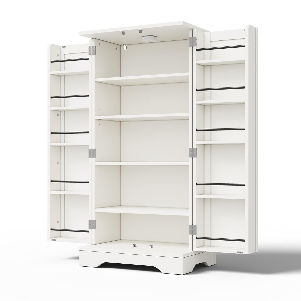 BUFFET 60/40/120.5 cm Weiß mit LED-Sensorlicht - Weiß, Holz (60/120/40cm) - Oxeza