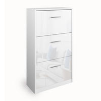 SCHUHKIPPER Gizmo Weiß Hochglanz 59 x 105 cm - Weiß Hochglanz, Holzwerkstoff (59/105/22cm) - Vicco