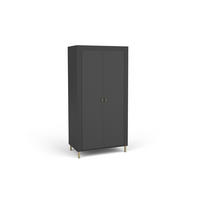KLEIDERSCHRANK MONI 01 in Schwarz / Eiche Whiskey matt 97/194/56 cm - Schwarz, Holzwerkstoff (97/194/56cm) - Deine Möbel 24