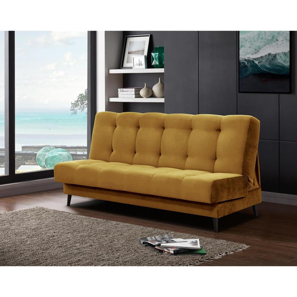 3-SITZER Schlafsofa Nancy gelb - Gelb, Holz/Textil (220/89/93cm) - Beautysofa